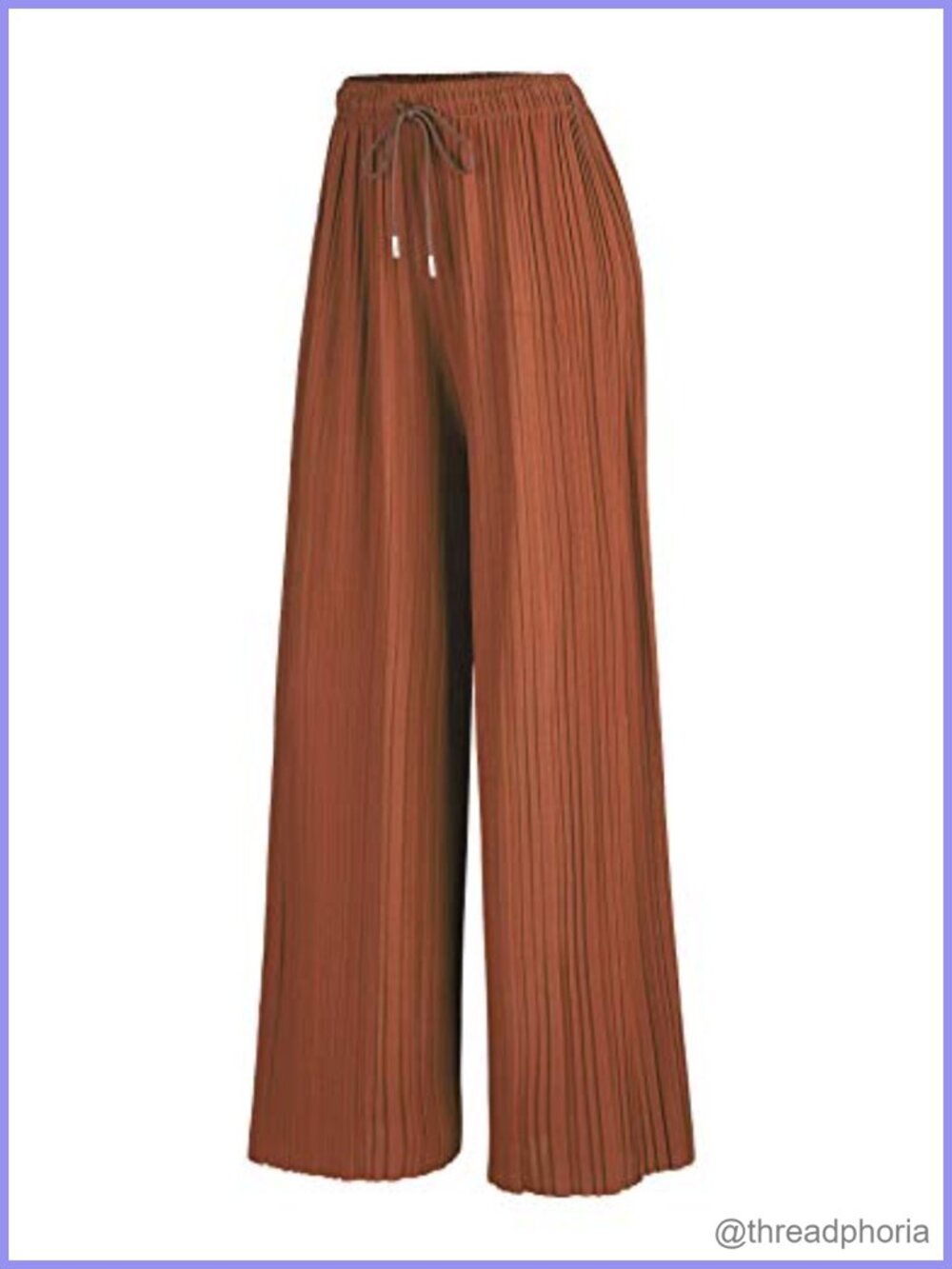 Womens Pleated Wide Leg Palazzo Maxi Pants High Waist Drawstring Loose Fit